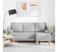 Traylux Canapé d'angle gris nuage 173 x 131 x 67 cm tissu polyester salon modulaire avec espace de rangement et fonction relaxation pour salon, chambre d'amis ou bureau Canapé lit confortable