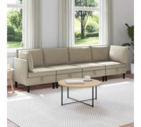 Traylux Ensemble de salon 4 pièces en tissu sable avec espace de rangement, ensemble de meubles rembourrés modernes, canapé d'angle durable avec pieds, canapé-lit confortable, idéal pour le salon, la