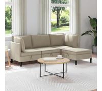 Traylux Ensemble de salon 4 pièces en tissu sable moderne avec espace de rangement, pieds en plastique solide, cadre en contreplaqué durable, housse en polyester facile d'entretien, idéal pour le