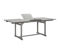 Traylux Table de jardin en bois d'acacia massif, extensible, résistante aux intempéries, avec trou pour parasol, pour terrasse, balcon, jardin, extérieur, rectangulaire, ovale, pliable, durable, style