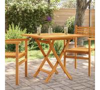 Traylux Table de jardin pliante, 85 x 85 x 76 cm, en teck massif, résistante aux intempéries, table à manger, table de balcon, table de camping, ronde ou rectangulaire, facile à plier pour terrasse