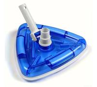 Trayneel Tête d'aspirateur triangulaire lestée avec poils en PVC - Aspiration améliorée pour piscines et spas - Convient aux tuyaux de 38,1 cm - Outil de nettoyage manuel transparent