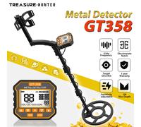 Treasure Hunter - détecteur de métaux GT358, Scanner souterrain, encoche de pelle, bobine étanche de 10 pouces, outil de localisation professionnel GT358 Metal Detector