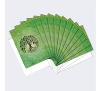Tree-Free Greetings Lot de 12 cartes écologiques sur le thème de Bouddha avec enveloppes, fabriquées aux États-Unis avec du papier 100% recy ans une installation à énergie solaire, arbre de vie,
