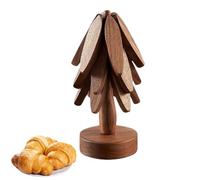 Tree Shape Trivet Set - Wooden Heat Pad, Natural Teapot Mat | Anti-Scald Tree Coaster, Rustic Dining Decor, Non-Slip Tableware Holder for Kitchen Countertops, Dishes, Pans, Coffee Mugs