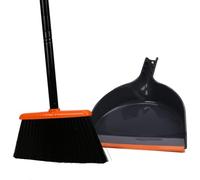 TreeLen Ensemble Balai d'angle et Pelle à poussière avec poignées à Clipser Orange