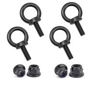 Treer 4-Sets Noir Boulon à oeil avec écrous de blocage à bride,Vis à filetage mâle en Acier inoxydable 304 (M6x30)