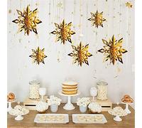 Treer Décoration de Noël Cartoon Deco Sapin Suspendu Extérieur et Intérieur Créatif Decor pour Arbre Maison Jardin Chambre, Arbre, Cheminée, Vitrine (Flocon de Neige d'or,6pcs)