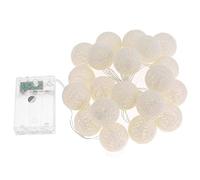 Treer Guirlande Lumineuse Boules Boules de Noel Batterie Chaîne de Lumière LED Blanc Chaud Lumière Couleur Décoration Pour La Saint Valentin Noël Mariage Fêtes (3M-20 Boule lumière,Beige)