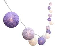 Treer Guirlande Lumineuse Boules, Boules de Noel Batterie Chaîne de Lumière LED Lumière Décoration Pour La Saint Valentin Arbre de Noël Mariage Anniversaire Fêtes (1.5M-10 Balle,Violet)