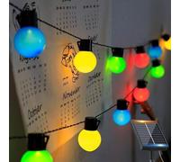 Treer Guirlande Lumineuse Exterieur Solaire, 5M/10M Led BulbLED 20/40 LEDs Guirlande Guinguette Extérieur, IP65 Étanche, 8 Modes pour Jardin Terrasse Balcon Fête Noël (Couleur Blanche,10M)