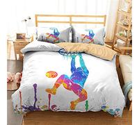 Treer Housse de Couette, ado garçon Fille 3D Basketball Parure de Lit pour 1/2 Personnes avec Housse Couette avec Fermeture Éclair 2 Taies d'oreiller (220x240cm,Trapeze Dunk)
