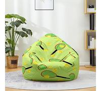 Treer Housse de Pouf Poire Imprimé de Base-Ball pour Enfants Adulte sans Remplissage Tissu Confortable Amovible Lavable Fauteuil de Pouf Poire pour Intérieur et Extérieur (90x110cm,Tennis)