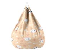 Treer Housse de Pouf Poire sans Remplissage, Motif Chat Chaton Housse Pouf Poire Coton Lin Doux Housse de Sac de Haricots Fauteuil Poire pour Adulte Enfant (90x110cm,Chat Mignon)
