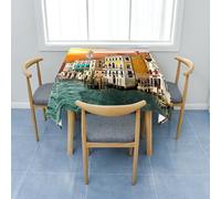 Treer Paysage de Venise Nappe Carrée, Nappe de Table Anti Taches, Nappe de Jardin Lavable, Nappe en Polyester Essuyable, pour Table Basse, Picnic, Décoration, Mariage (60x60cm,Venise 4)