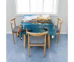 Treer Paysage de Venise Nappe Carrée, Nappe de Table Anti Taches, Nappe de Jardin Lavable, Nappe en Polyester Essuyable, pour Table Basse, Picnic, Décoration, Mariage (60x60cm,Venise 1)