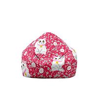 Treer Pouf Poire sans Garnissage pour Adulte, Enfants, Géant Fauteil Poire sans Remplissage, 3D Chat Imprimerie Confortable Housse de Pouf Poire, Chaise de Salon (100x120 cm,Rouge)