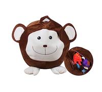 Treer Sac Rangement Jouet Peluche, Pouf Poire pour Enfants, Pliable Géant Capacité Peluche Sac Haricots Pouf Salon Fauteuil Housse pour Ranger des Jouet (Singe)
