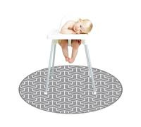 Treer Tapis pour Chaise Haute Bebe, Tapis de Protection Sol Repas Bébé Rond Diamètre 130cm Tapis Antidérapant Anti-Éclaboussures Tapis de Sol Bebe Pliable Imperméable (Style simple)