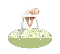 Treer Tapis pour Chaise Haute Bebe, Tapis de Protection Sol Repas Bébé Rond Diamètre 130cm Tapis Antidérapant Anti-Éclaboussures Tapis de Sol Bebe Pliable Imperméable (Grün Avocado)