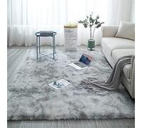 Treer Tapis Salon Shaggy Poil Long, Lavable Design Moderne Anti-Dérapant Chaise Canapé Natte pour Intérieur, Séjour, Chambre, Couloir, Cuisine, Bureau, Tapis carré (Gris Clair,140 * 200cm)