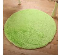 Treer Tapis Salon Shaggy Poil Long Ronde, Tapis de Yoga Lavable Design Moderne Anti-Dérapant Chaise Canapé Natte pour Intérieur, Séjour, Chambre, Couloir, Cuisine (Vert,160cm)