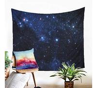 Treer Tapisserie Murales Tissus, Ciel étoilé Tapestry Décor Art Hippie Chambre Salon Dortoir Tenture Lit Couverture Nappe Serviette de Plage Yoga Indienne (92x64cm,Galaxie)