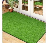 TREETONE Tapis de Gazon Artificiel réaliste, intérieur/extérieur, Parfait pour racloir l'entrée de la Maison, terrasse, pelouse, Chien, pelouse, Jardin - 0,9 x 1,5 m