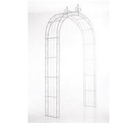 CLP Arche à Rosiers Sun - Arcade de Jardin en Fer Forgé - Support pour Plantes Grimpantes - Arceau de Jardin Treillis de Jardin, Couleur:Blanc Antique