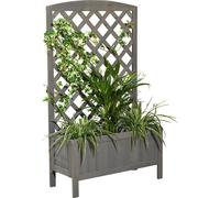 Treillis avec bac à plantes en bois 83×36×146 cm, arc de roses & bac à plantes