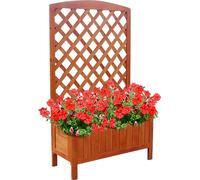 Treillis avec bac à plantes en bois 83×36×146 cm, arc de roses & bac à plantes
