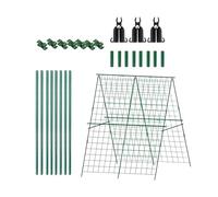 Treillis de - Cadre triangulaire pliable - Grille de jardin d'extérieur - Pour jardin, serre, terrasse, tunnel en aluminium