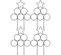 Treillis de Jardin Noir en Fer pour Plantes Grimpantes, 4 Pièces | Support Décoratif pour Rosiers et Pots, Finition Lisse sans Bavures, Jardin, Rebord de Fenêtre, Cour
