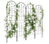 Treillis de jardin - Outsunny - lot de 4 - résistant aux intempéries - sans entretien - en acier - 50 x 180 cm - noir
