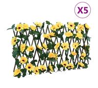 vidaXL Treillis de lierre artificiel extensible 366599 – Brise-vue 5 pcs Jaune 180x60 cm