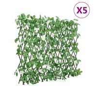 vidaXL Treillis de lierre artificiel extensible vert 5 pcs 180x30 cm