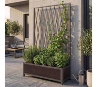 Treillis en aluminium HWC-G21, treillis à ciseaux, support pour jardinières et bacs à fleurs, acier 152 x 90 x 35 cm ~ gris