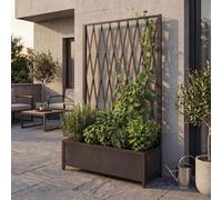 Mendler Treillis à ciseaux HWC-G21 – aluminium et acier, 152×90×35 cm – marron