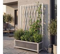 Treillis En Aluminium Hwc-G21, Treillis En Ciseaux Pour Jardinières Et Pots De Fleurs, Acier 152 X 90 X 35 Cm Blanc Blanc