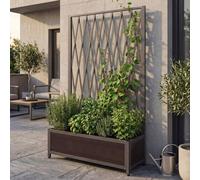 Treillis En Aluminium Hwc-G21, Treillis En Ciseaux Pour Jardinières Et Pots De Fleurs, Acier 152 X 90 X 35 Cm Gris Gris