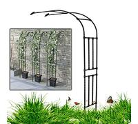Treillis en métal demi-arqué pour montage mural, arche de rose, arche murale demi-face, pergola pour portails de jardin, entrées et chemins extérieurs, facile à assembler (couleur : noir, dimensions
