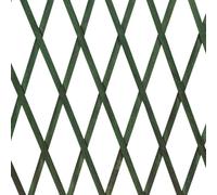 Treillis extensible en bois 180 x 45 cm vert pour plantes grimpantes ; grillé de jardin et de balcon ; maille diagonale; fabriqué en Italie ; support plantes