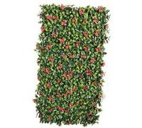 Treillis extensible en osier avec feuillage - Bougainvilliers - 100 x 200 cm - Nature