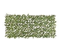 Treillis extensible en osier avec feuillage PE Laurier palme 180 x 90 cm - Nature