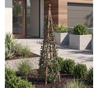 Treillis HWC-Q19, treillis pour plantes, support pour plantes grimpantes, treillis en bois ® 148 x 33 x 33 cm ~ brun foncé