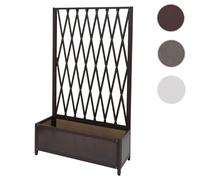 Treillis Hwc-G21, Barrière Extensible, Jardinière Pour Plantes Grimpantes, Alu Et Acier,152x90x35 Cm Brun Marron