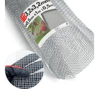 Treillis métallique galvanisé à mailles fines 3,2 x 3,2 mm Ø 0,5 mm 1 x 0,5 m