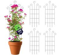 Treillis métallique KADAX 58 x 120 cm, lot de 4, support pour plantes grimpantes telles que les roses et les clématites, treillis pour jardin, balcon et terrasse, treillis en acier