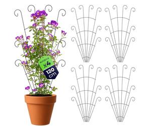 Treillis métallique KADAX 62 x 120 cm, lot de 4, support pour plantes grimpantes telles que les roses et les clématites, treillis pour jardin, balcon et terrasse, treillis en acier