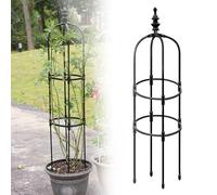 Treillis obélisque de 152,4 cm - Support en métal pour plantes grimpantes et fleurs, décoration d'intérieur/extérieur, design noir et blanc, 23 x 180 cm / 9.1x71in